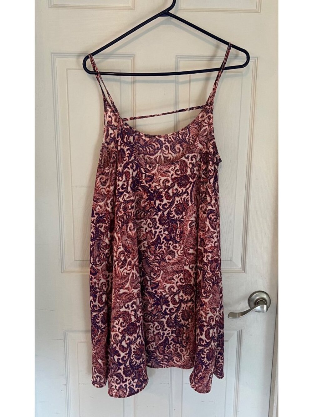 Free People Emily Intimately Slip Dress Purple Pink Floral Paisley Mini Flowy M - Picture 5 of 8